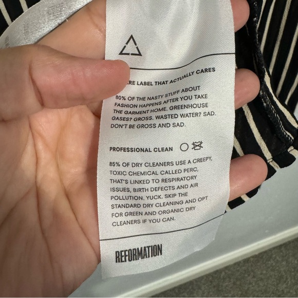 Reformation Arlington blouse black striped small - Picture 6 of 8